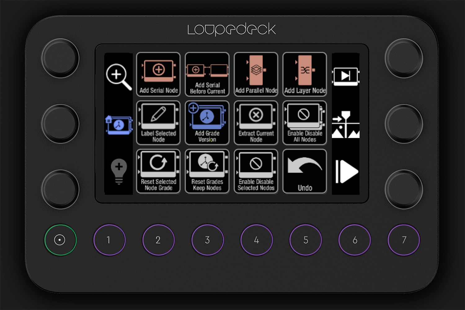 Loupedeck Live - zakładka Color DaVinci Resolve